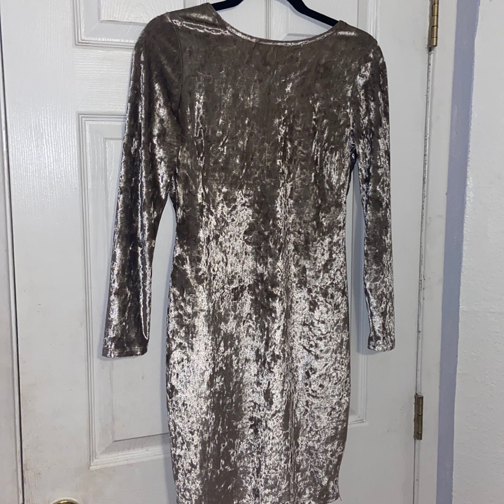 Suede champagne dress